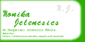 monika jelencsics business card